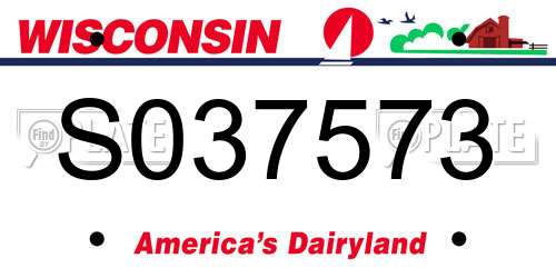 S037573 Wisconsin License Plate