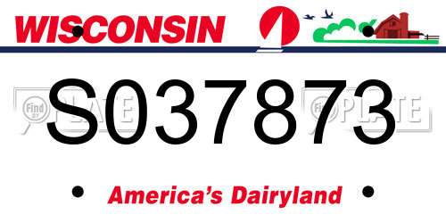 S037873 Wisconsin License Plate