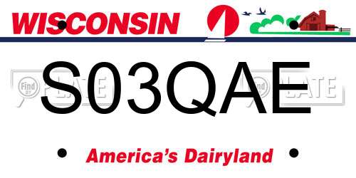S03QAE Wisconsin License Plate