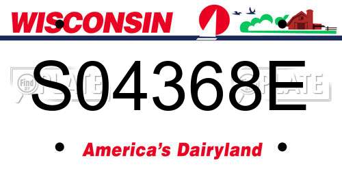 S04368E Wisconsin License Plate