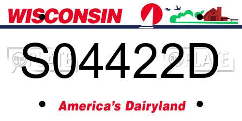 S04422D Wisconsin License Plate