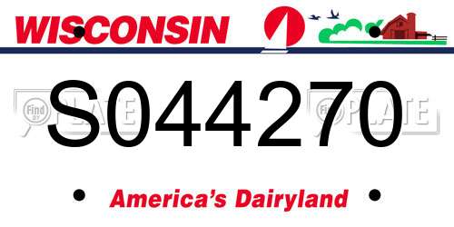S044270 Wisconsin License Plate