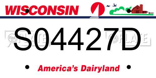 S04427D Wisconsin License Plate