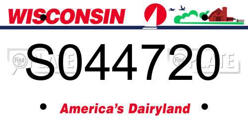 S044720 Wisconsin License Plate
