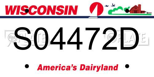 S04472D Wisconsin License Plate
