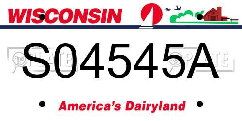 S04545A Wisconsin License Plate