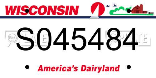 S045484 Wisconsin License Plate
