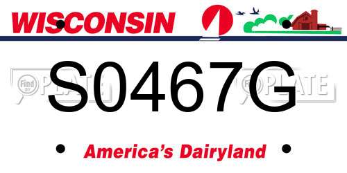 S0467G Wisconsin License Plate