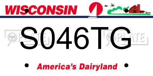 S046TG Wisconsin License Plate