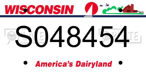 S048454 Wisconsin License Plate