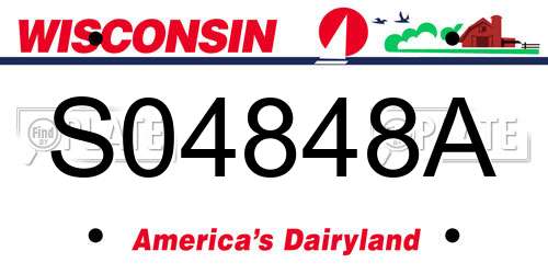 S04848A Wisconsin License Plate