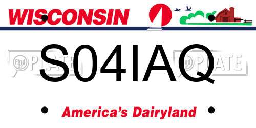 S04IAQ Wisconsin License Plate