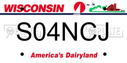 S04NCJ Wisconsin License Plate