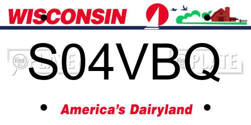 S04VBQ Wisconsin License Plate