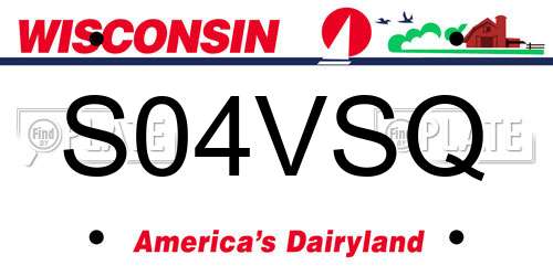 S04VSQ Wisconsin License Plate