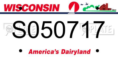 S050717 Wisconsin License Plate