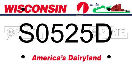 S0525D Wisconsin License Plate