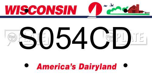 S054CD Wisconsin License Plate