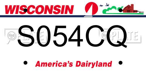 S054CQ Wisconsin License Plate