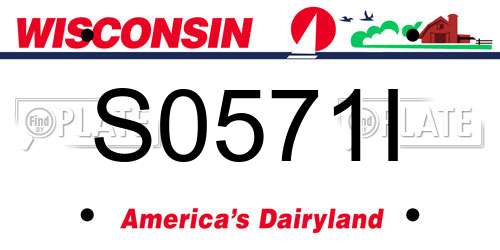 S0571I Wisconsin License Plate