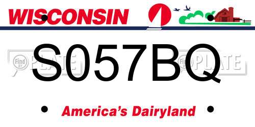 S057BQ Wisconsin License Plate