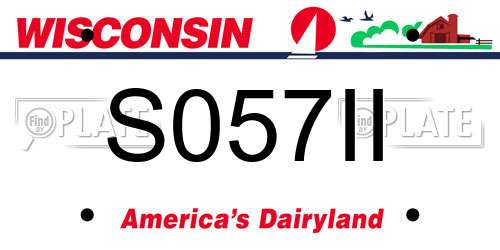 S057II Wisconsin License Plate