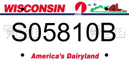 S05810B Wisconsin License Plate