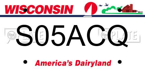 S05ACQ Wisconsin License Plate