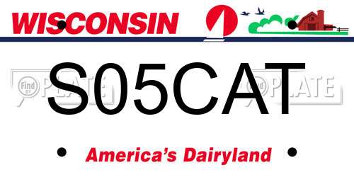 S05CAT Wisconsin License Plate