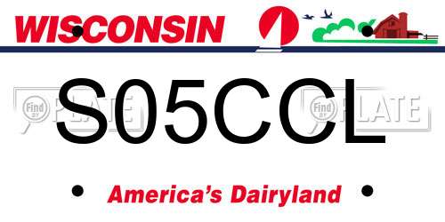 S05CCL Wisconsin License Plate