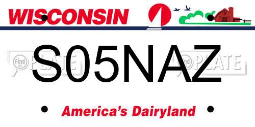 S05NAZ Wisconsin License Plate