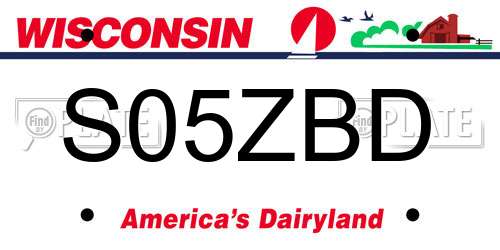 S05ZBD Wisconsin License Plate