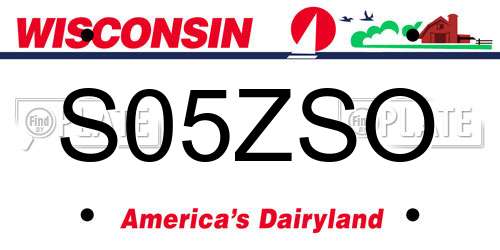 S05ZSO Wisconsin License Plate