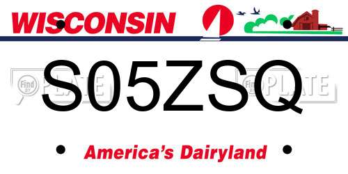 S05ZSQ Wisconsin License Plate