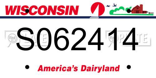 S062414 Wisconsin License Plate