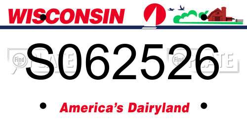 S062526 Wisconsin License Plate