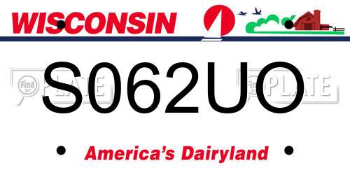 S062UO Wisconsin License Plate
