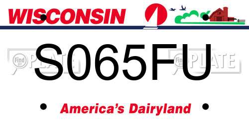 S065FU Wisconsin License Plate