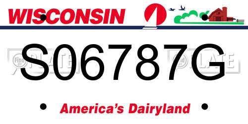 S06787G Wisconsin License Plate
