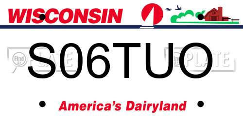 S06TUO Wisconsin License Plate