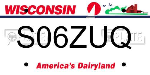 S06ZUQ Wisconsin License Plate