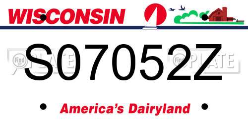 S07052Z Wisconsin License Plate