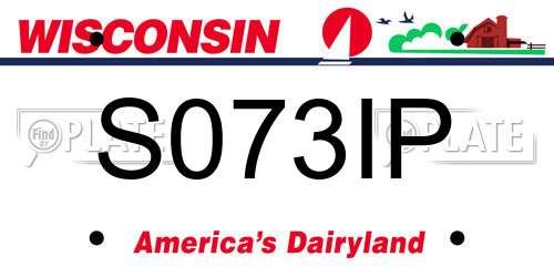 S073IP Wisconsin License Plate