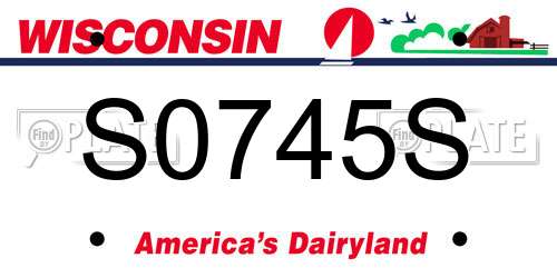 S0745S Wisconsin License Plate