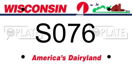 S076 Wisconsin License Plate