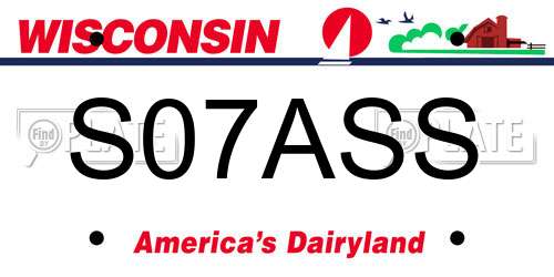 S07ASS Wisconsin License Plate
