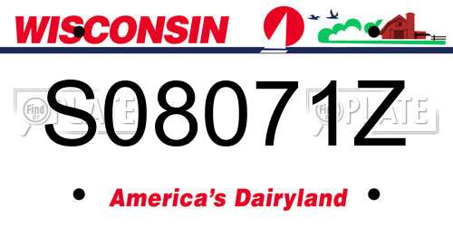 S08071Z Wisconsin License Plate