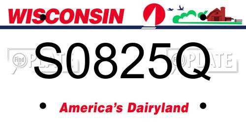 S0825Q Wisconsin License Plate