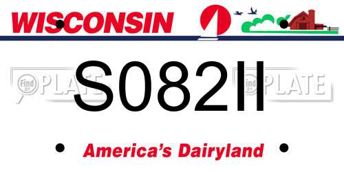 S082II Wisconsin License Plate
