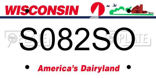 S082SO Wisconsin License Plate